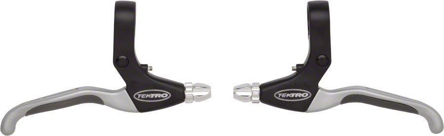 Tektro CL525 RS + CL520 RS – Leviers De Frein VTT/BMX Avec Sonnette Intégrée, Ajustement Reach, Argent/Noir