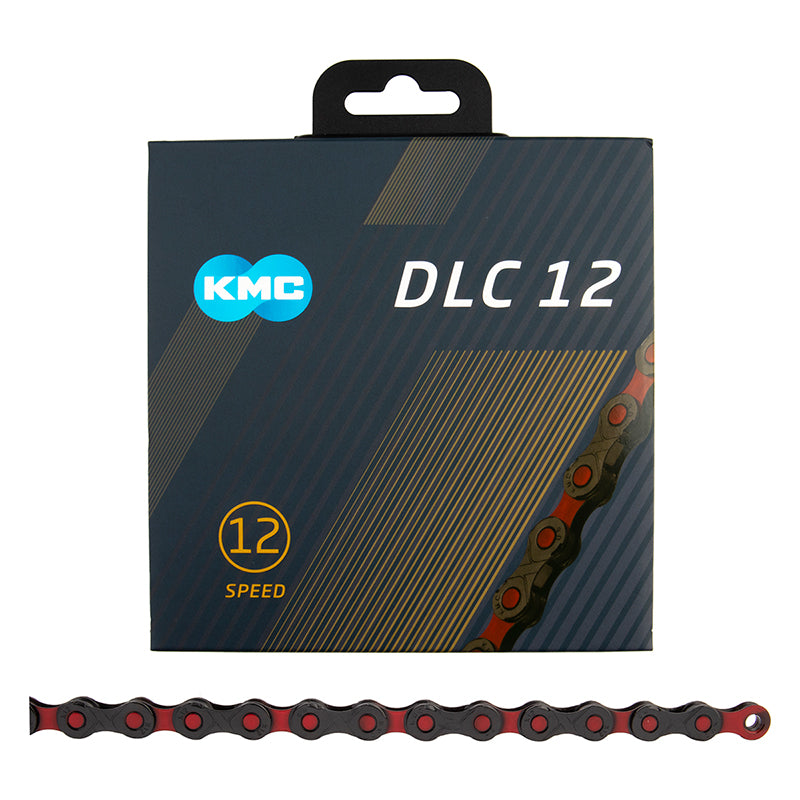 KMC DLC 12 Chain 12-Speed 126 Links Black/Red – Seattle Electric