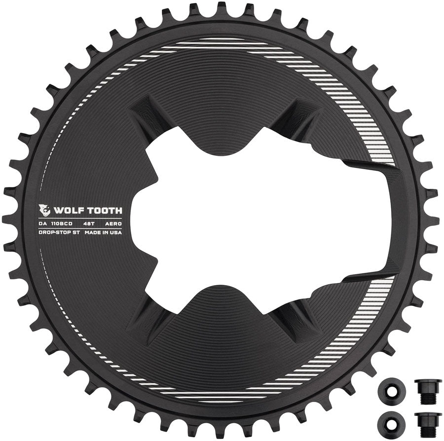 Wolf Tooth Aero Chainring 46T - 8-Bolt Drop-Stop B