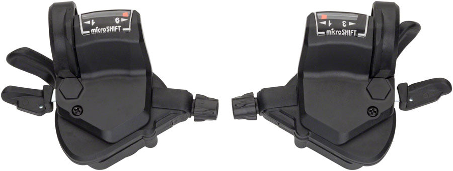 MicroSHIFT 10-Speed Thumb Shifter Set – Mountain Bike, Double/Triple, With Cables & Housing